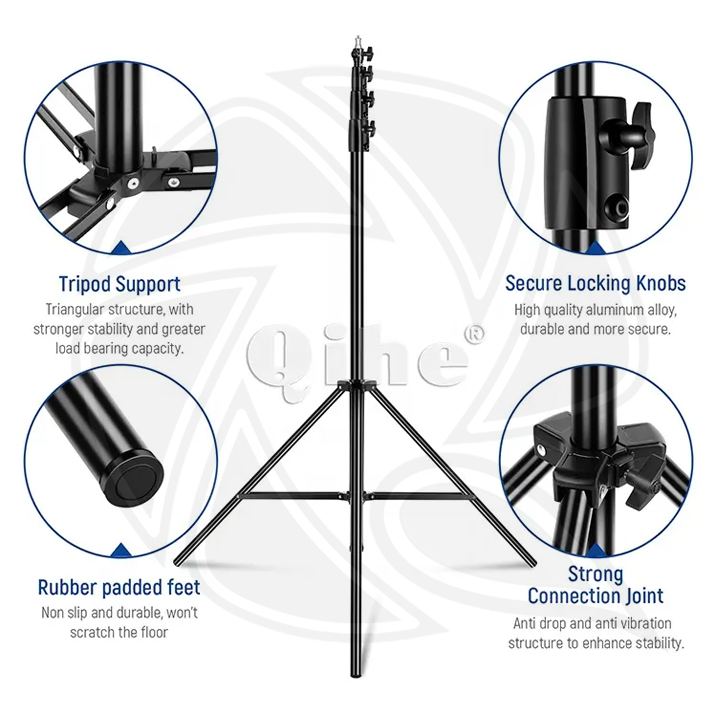 QIHE J388C Air Cushion Light Stand 400cm Photography Tripod Stand for LED Light,Studio Flash