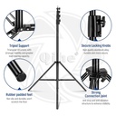 QIHE J388C Air Cushion Light Stand 400cm Photography Tripod Stand for LED Light,Studio Flash