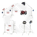 QIHE Q10 Stainless Steel C-Stand 198cm Arm 202cm