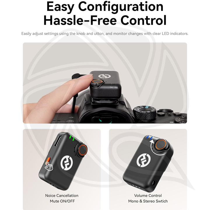 HOLLYLAND LARK M2S 2in1 Version Charging Case (Space Gray) 2person camera &amp; Type c