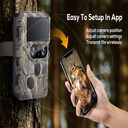 KF135.136 4K Trail Camera Dual Lens Starlight Night Vision 48MP WiFi Bluetooth Game Camera, 120° Detection 0.3s Trigger, IP66 Waterproof for Wildlife Monitoring