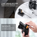 KF28.0016  NP-FZ100 Battery Charger Set for Sony Alpha  (2-Pack, Micro USB Port, 2280mAH)