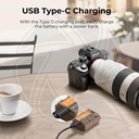 KF28.0023 NP-FZ100 Battery with USB Type C Fast Charging, 2280mAh Camera Battery for Sony