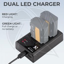 KF28.0010 NP-FZ100 Battery Charger, Dual Slot Quick Charger for Sony Alpha