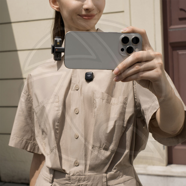 DJI MIC MINI Wireless Microphone 2PERSONES Internal Recording  for Type c, Camera (Neck mic. Wireless)