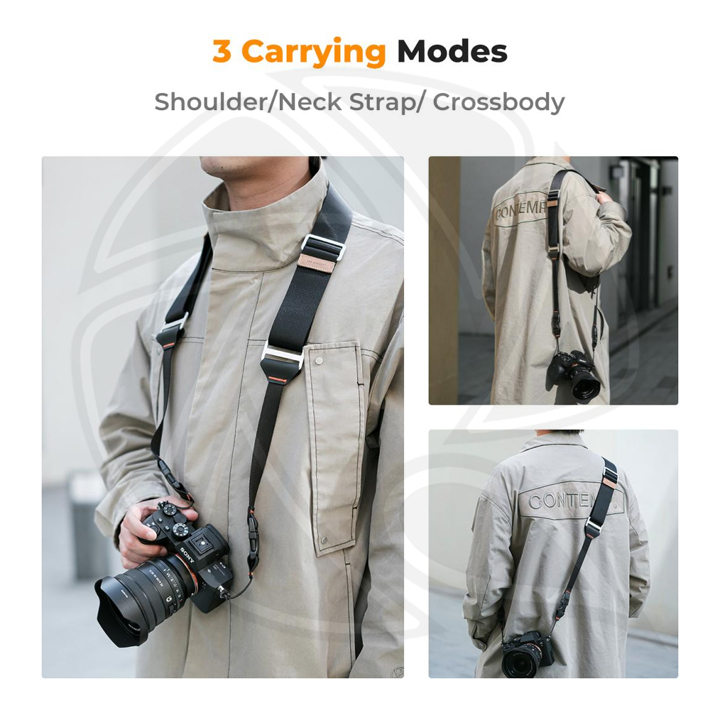KF13.132V1 45mm Camera Neck Strap with Quick Release for Photographers, Adjustable Camera Shoulder Sling Strap Compatible for Nikon Canon Sony Olympus DSLR Camera - Strap URBAN WANDER 03 (Black )