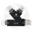 KF42.0006 SD Card Reader for iPhone/iPad/Android/Mac/Computer/Camera, 4 in 1 Micro SD Card Reader Tracking Camera Viewer, Portable Memory Card Reader SD Card Adapter Compatible with SD and Micro SD Card/TF Card ( black)