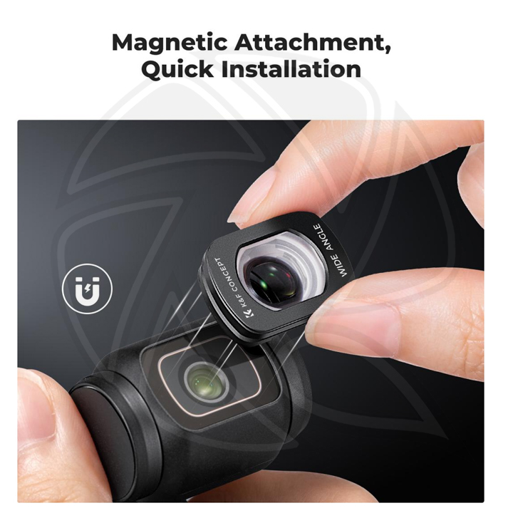 KF01.2612 DJI Osmo Pocket 3 Magnetic Wide-angle Filter Action Camera Lens Accessories Magnetic Attach / Multi-Coated / Optical Glass