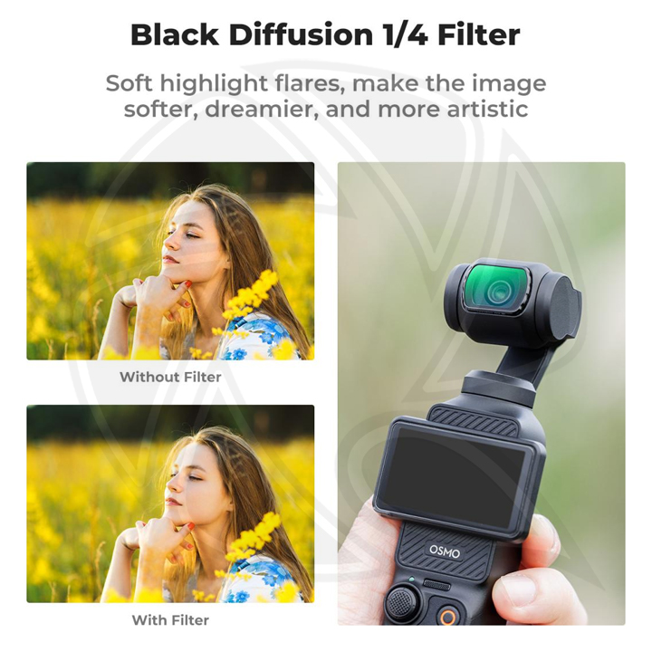 SKU.2148 DJI Osmo Pocket 3 Filter Magnetic CPL + Black Mist 1/4 + ND2-32 Filter Set, Multi-Coated/HD Optical Glass / Gimbal Compatible