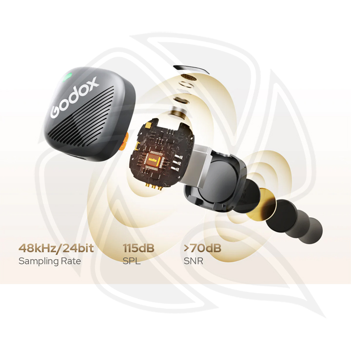 GODOX Cube-C kit2 2person All in one Wireless Microphone System for Cameras and Mobile Devices