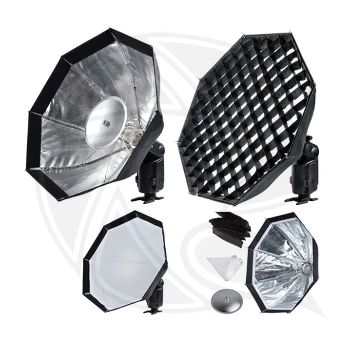 QPS- AD200Pro II TTL 200W Pocket Flash kit with Silver Folding Beauty Dish 48cm