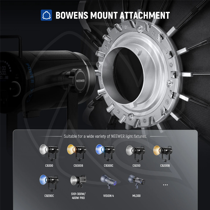NEEWER  120cm Deep Parabolic Nylon Alloy Quick Release  softbox with Grid (10103973)