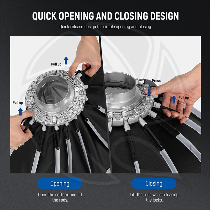 NEEWER  90cm Deep Parabolic Nylon Alloy Quick Release  softbox with Grid (10102497)