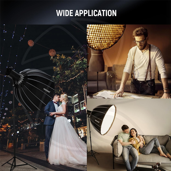 NEEWER  90cm Deep Parabolic Nylon Alloy Quick Release  softbox with Grid (10102497)