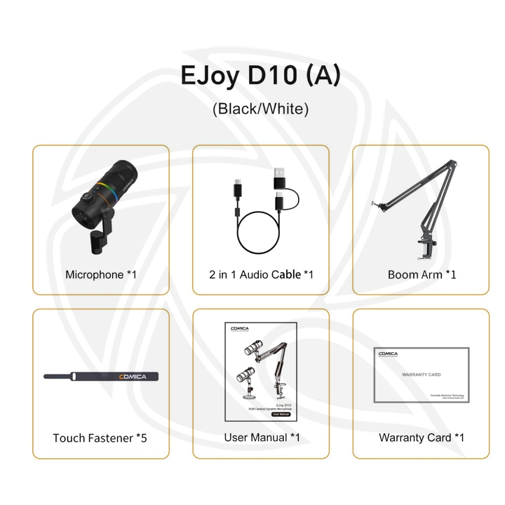COMICA EJOY D10 (A) RGB Cardioid Dynamic Microphone XLR/Type-C