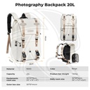 KF13.087AV12 Multifunctional DSLR Camera Travel Backpack 15x30x44cm