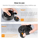 KF31.100 4.5" Suction Cup Camera Mount with Double Ball Head Magic Arm, Mobile Phone Clamp, Gopro Adapter Accessories, 3/8" to 1/4" Adapter Screw, MS45