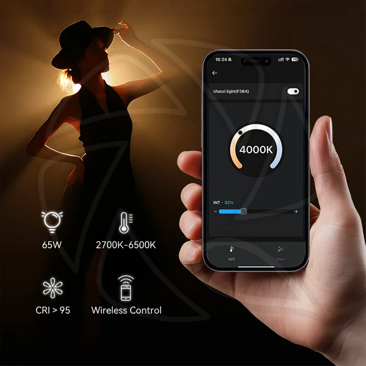 ULANZI EC65 65W Cube Light High Power LED Cube Light with Intelligent Bluetooth Control Technology L188