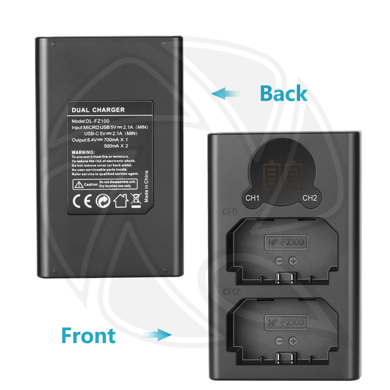 NEEWER DUAL CHRAGER FOR NP-FZ100 + 2XNP-FZ100 BATTERY (10103229) 9956