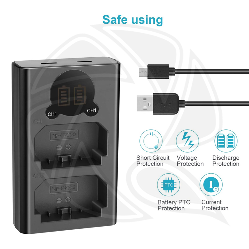 NEEWER DUAL CHRAGER FOR NP-FZ100 + 2XNP-FZ100 BATTERY (10103229) 9956