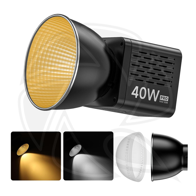 QPS-ULANZI L023 40W Pro Rechargeable Bi-Color COB Light with softbox 40cm &amp;light stand