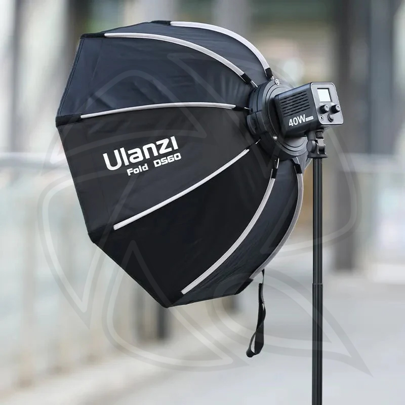 QPS-ULANZI L023 40W Pro Rechargeable Bi-Color COB Light with softbox 40cm &amp;light stand