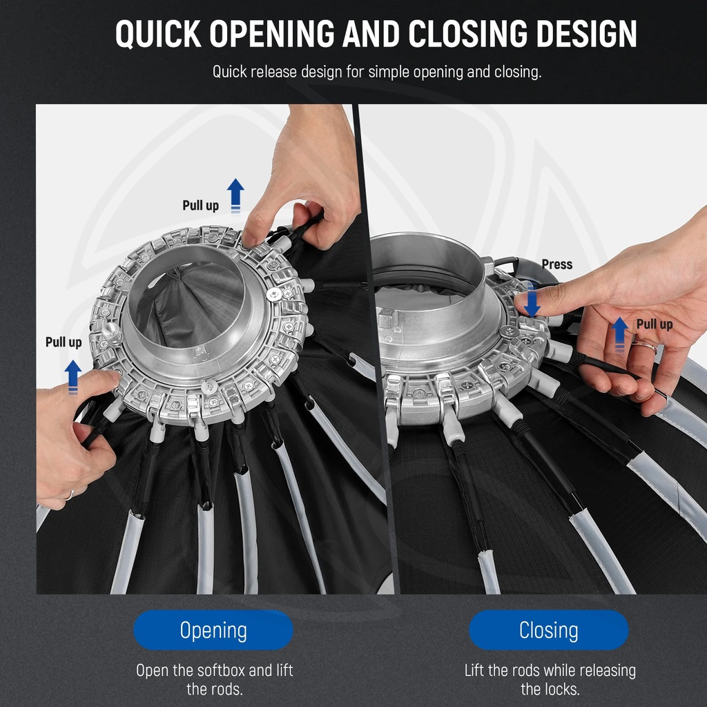 NEEWER 70cm Deep Parabolic Nylon Alloy Quick Release  softbox with Grid (10103972)