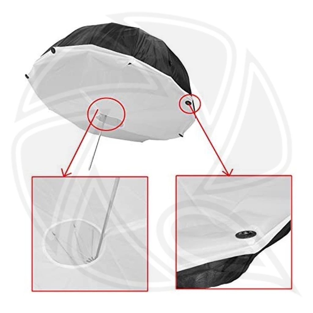 LIFE OF PHOTO AU48SH 160cm parbolic umbrella black/sliver &amp; difuser