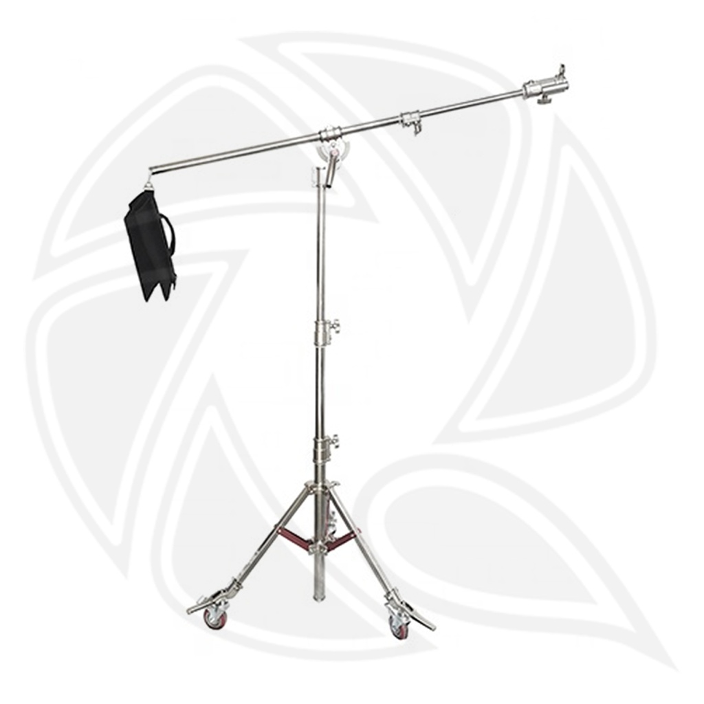 QIHE L6-2400 Heavy Duty Stainless Steel Light Stand,Dual Use Stainless Stand with Boom Arm