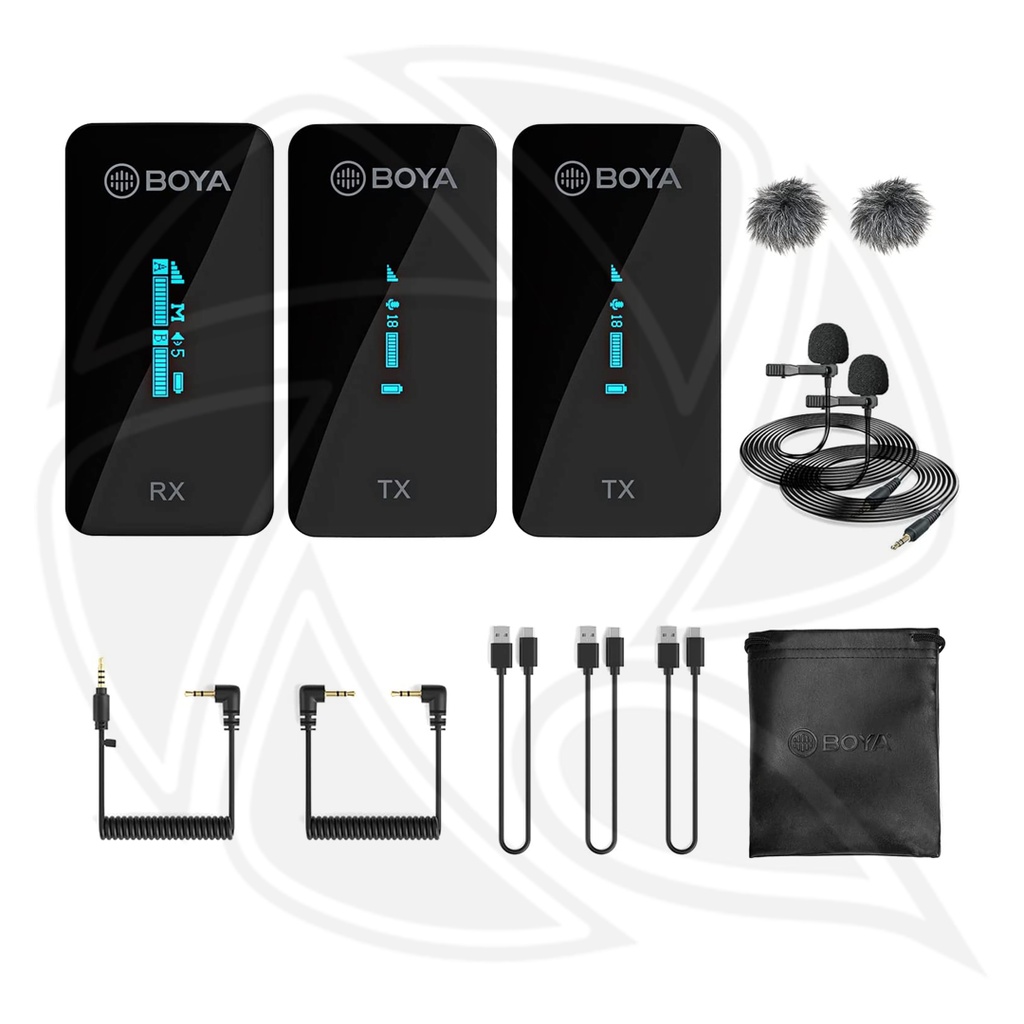BOYA BY-XM6-S2 Ultra Compact 2.4GHz Dual Wireless Microphone for Camera (Neck mic. Wireless)
