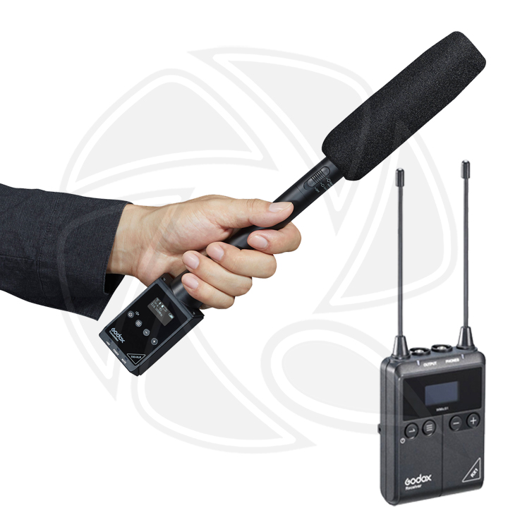 QPS-GODOX Multipattern Shotgun Microphone with On XLR Transmitter &amp; RX1 / Wireless Receiver