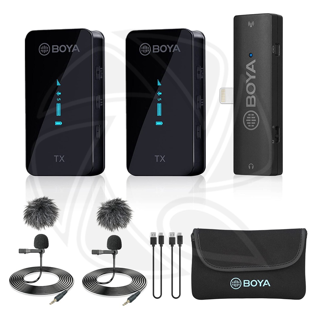 BOYA BY-XM6 S4 Ultracompact 2.4GHz Dual Wireless Microphone System for iOS Devices (Neck mic. Wireless)