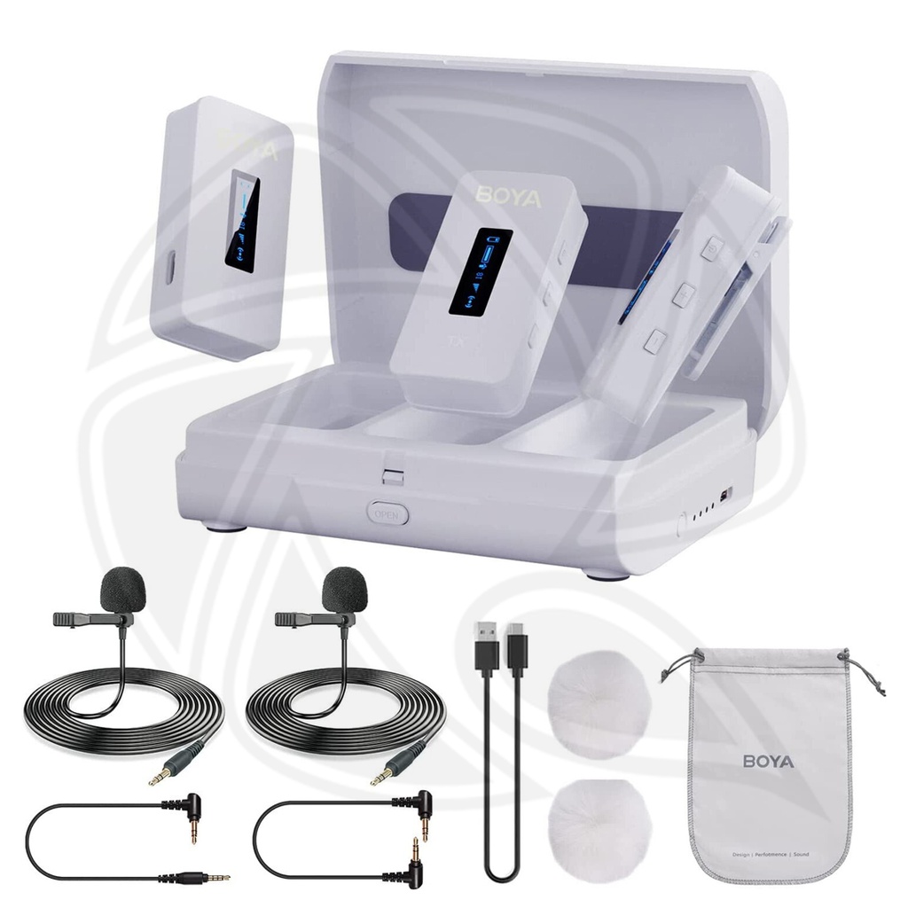 BOYA BY-XM6-K2W  Colorful Set 2.4GHz Ultra-compact Wireless Microphone System Kit (Neck mic. Wireless)