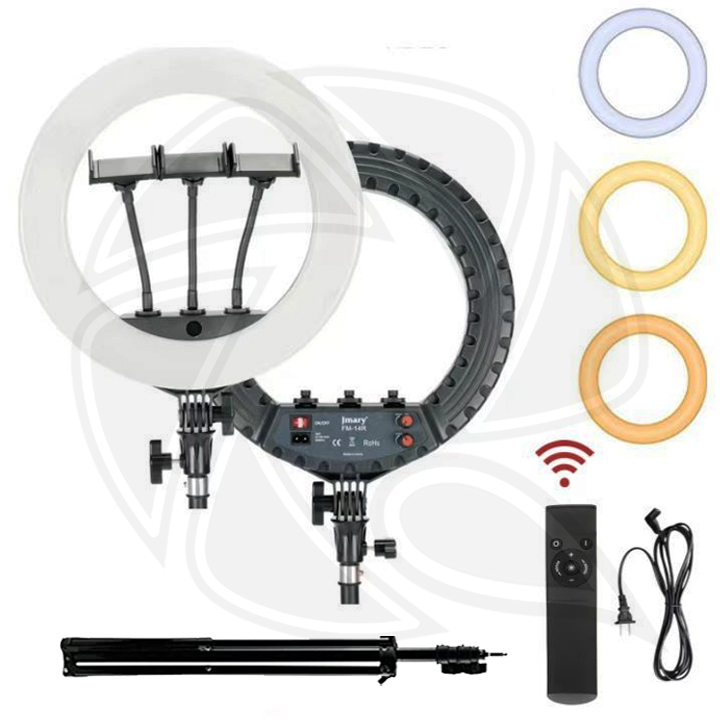 QPS-JMARY FM14R 35cm Bi-color 36w RING LIGHT with STAND