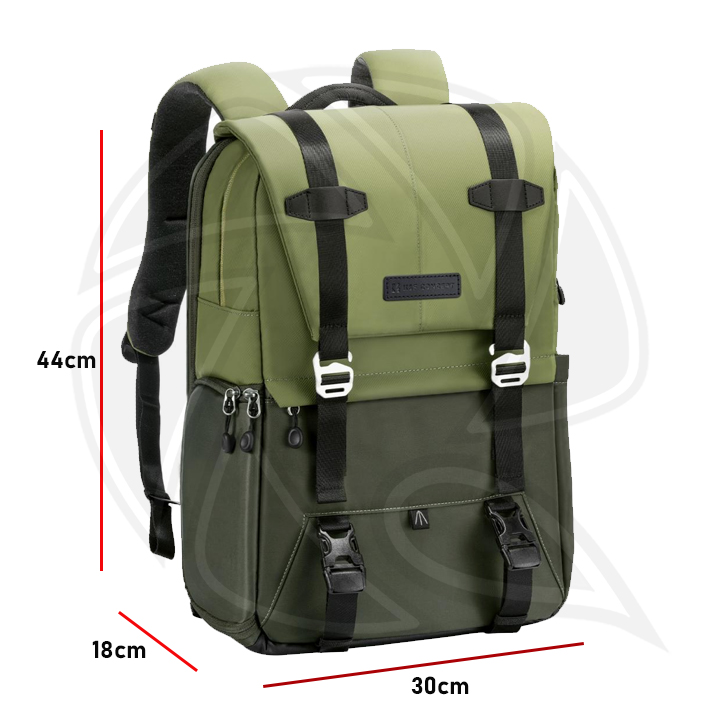 KF13.087AV2 Camera Backpack, with Rain Cover for Cameras (Army Green）45x30x20cm