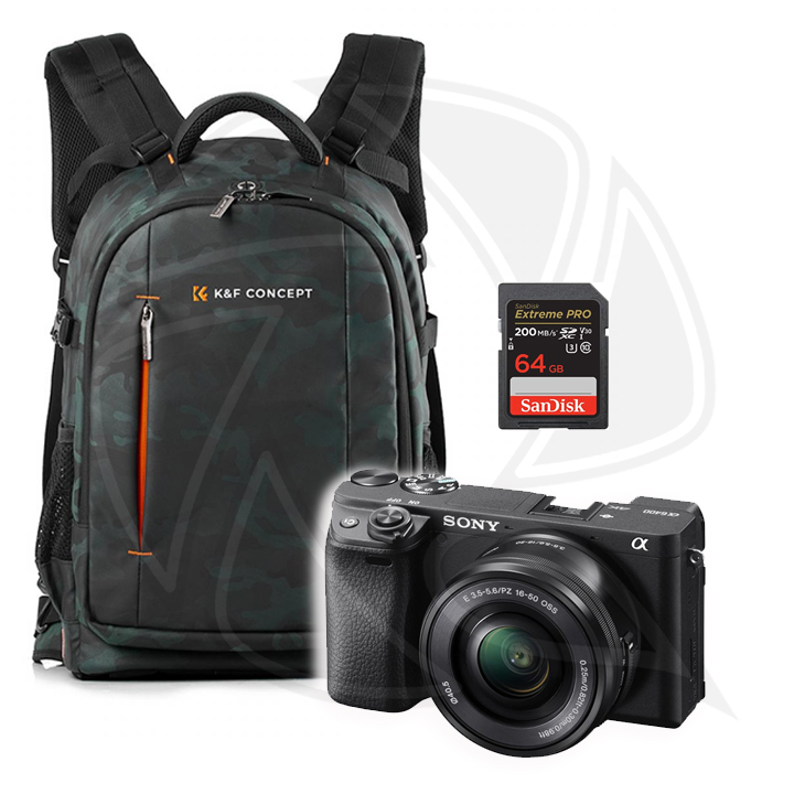 SONY Alpha a6400 Mirrorless Digital Camera with 16-50mm Lens  with Memory Card&amp; BackBag