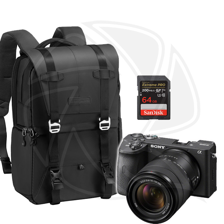 SONY Alpha a6600 Mirrorless Digital Camera with 18-135mm Lens with Memory Card&amp; BackBag
