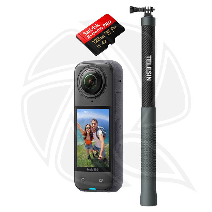 QPS- Insta360 X4 /8K Pocket Action Cam with Stand &amp; MemoryCard