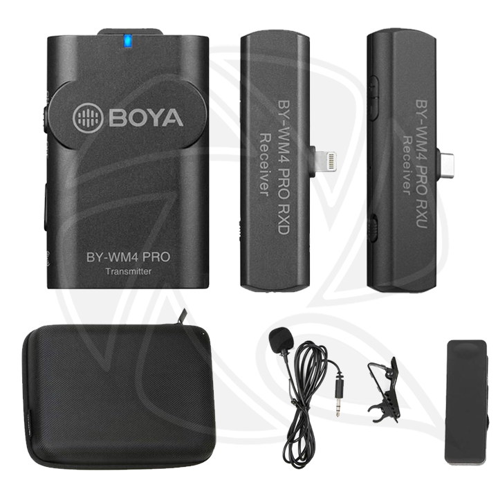 BOYA BY-WM4 PRO-K3 Digital Wireless Omni Lavalier Microphone System for  iOS &amp; Type-C Devices KIT(2.4 GHz) (Neck mic. Wireless)