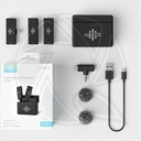 LUUCCO ProTalker S2 Dual Wireless Microphone for (Camera , Type C phone)  (Neck mic. Wireless)