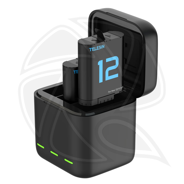 TELESIN Battery Charging Box with tow Battery for GoPro Hero 12/11/10/9-S0-BCG-04-TGP