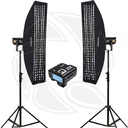 QPS- GODOX FV150High Speed Sync Flash and Continuous Light LED with Softbox 35x160cm 2Kit for Sony