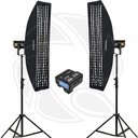 QPS- GODOX FV150 High Speed Sync Flash/Daylight LED Monolight with Softbox 35x160cm 2Kit for Canon
