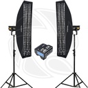 QPS- GODOX FV150 High Speed Sync Flash and Continuous Light LED with Softbox 35x160cm 2Kit for Nikon