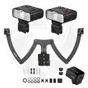 QPS-GODOX MF12 k2 Macro Flash 2-Light with Bracket &amp; Triger Kit for Canon