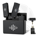 QPS-LUUCCO All in One(Camera,Type-c, iPhone) ProTalker S2 Dual Wireless Microphone (Neck mic. Wireless)