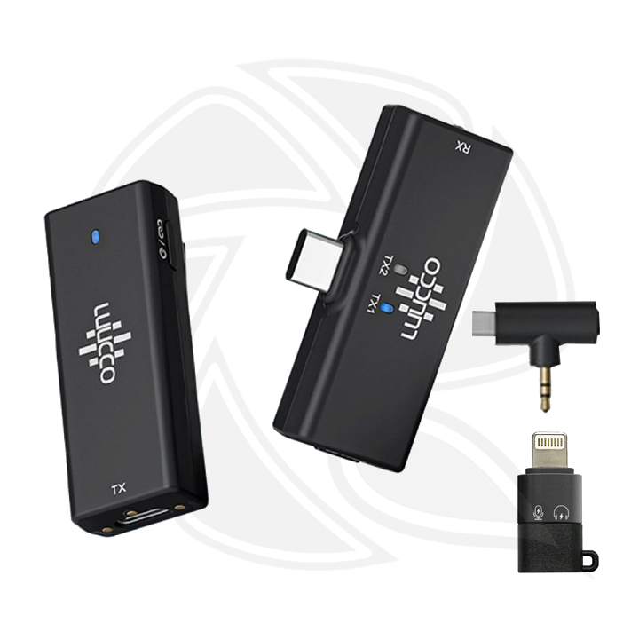 QPS-LUUCCO All in One(Camer,Type-C,iPhone) ProTalker S1 Single Wireless  Microphone, (Neck mic. Wireless)