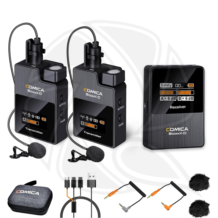 COMICA Boom X-D D2 Wireless Lavalier Microphone, 2.4G Dual for Camera