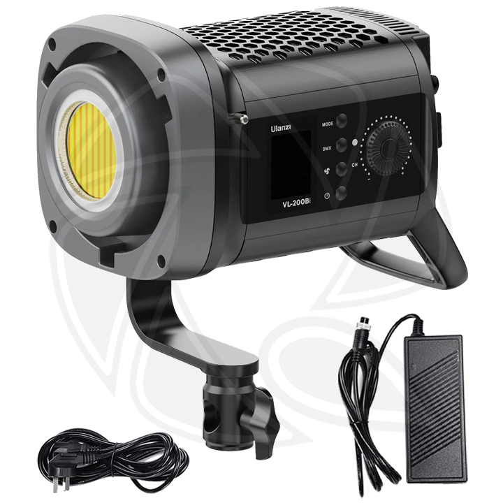 ULANZI  VL200Bi 200W V-Mount Video Light with Plug DC Power Adapter Cable