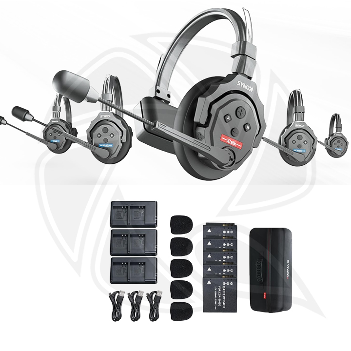 SYNCO Xtalk X5 Digital 2.4GHz 5-persin Full Duplex Wireless Intercom Head set System